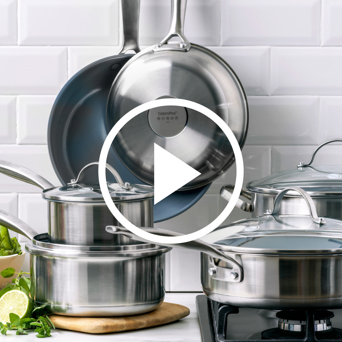 Treviso Ceramic Nonstick Stainless Steel 10-Piece Cookware Set