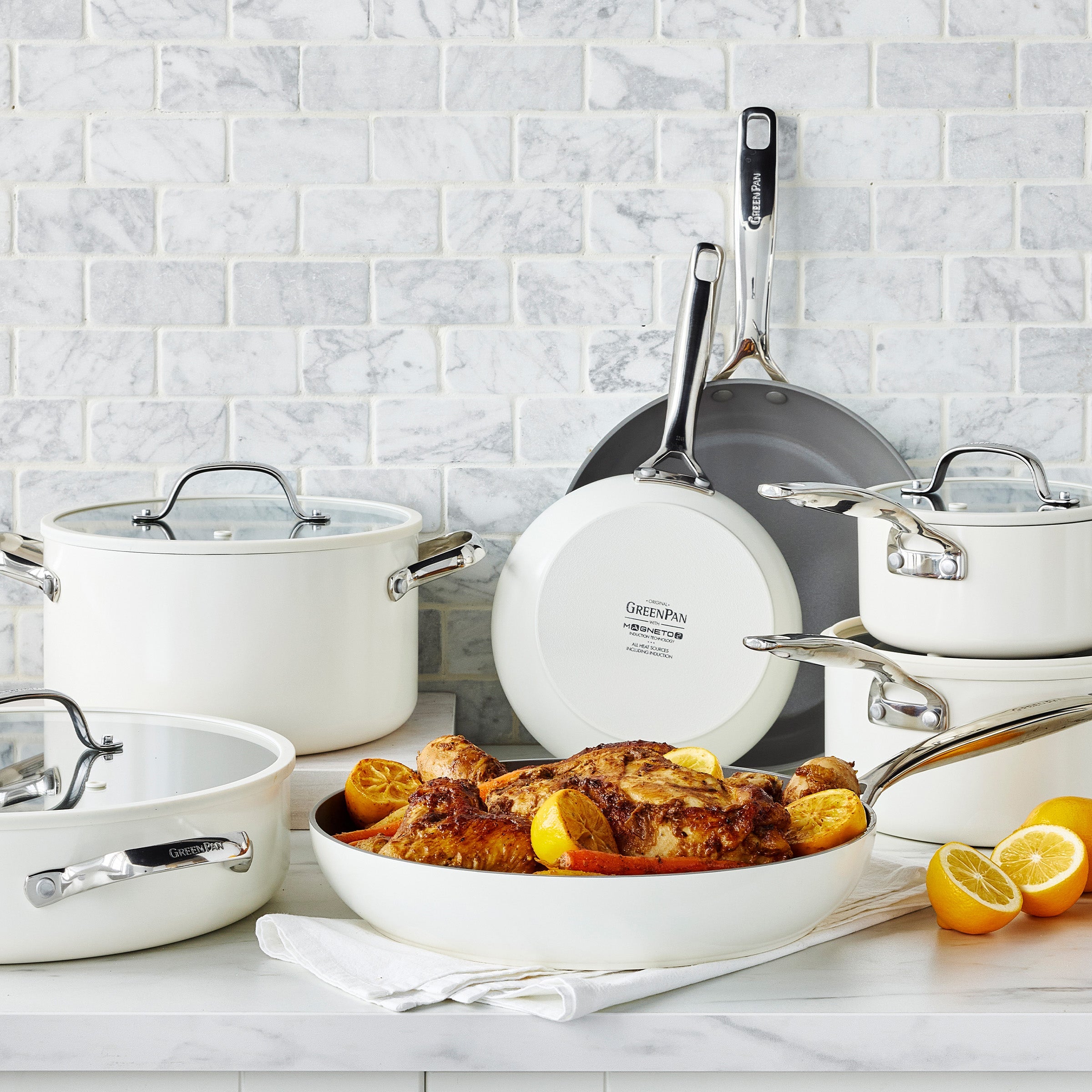 Eras Ceramic Nonstick 11-Piece Cookware Set | Cloud Cream