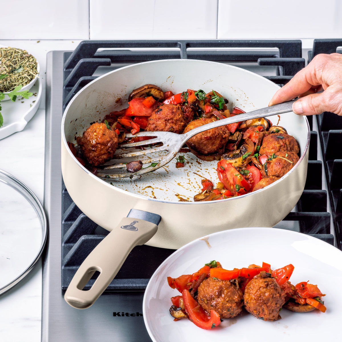 Dover Ceramic Nonstick 12-Piece Cookware Set | Taupe